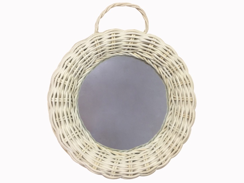 Top-tier Round Rattan Wall Mirror - Hand-Woven Boho Decor